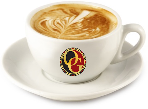 Organo's cup of Gourmet Cafe latte